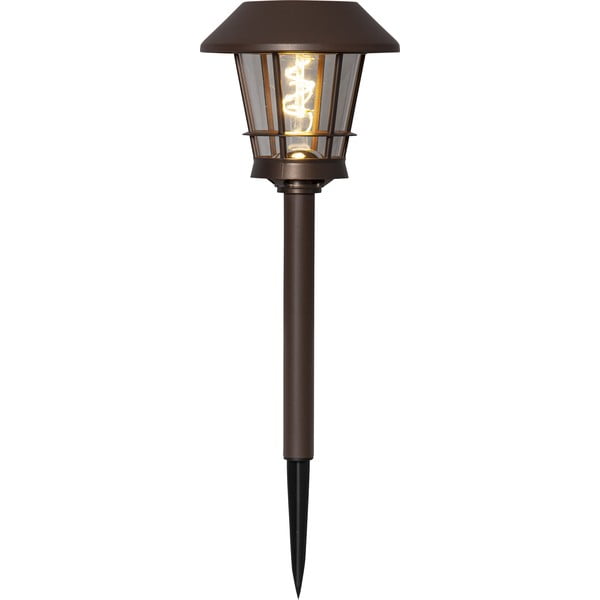 Pruun päikesepaneeliga LED valgusti, kõrgus 35 cm Fergus - Star Trading