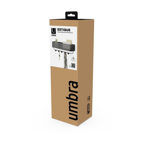 Seinale paigaldatav metallist võtmehoidja Estique - Umbra-image-1