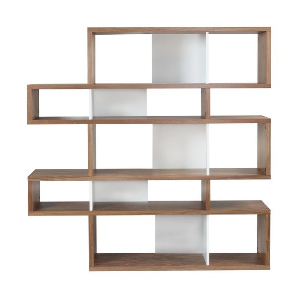 Hnědo-bílá knihovna TemaHome London, výška 160 cm