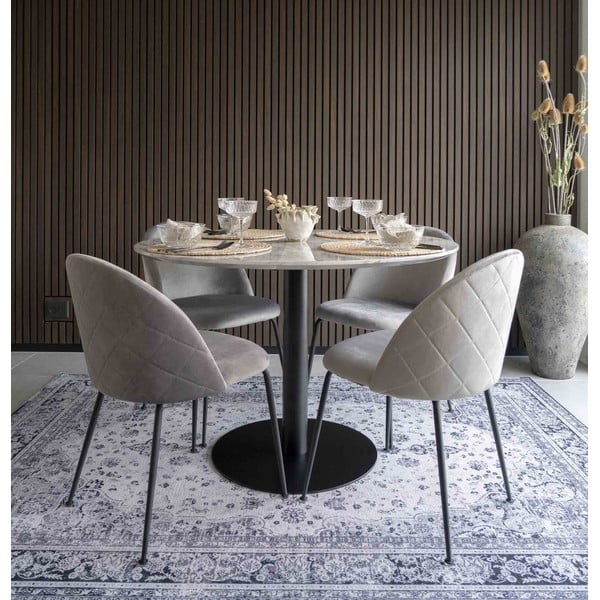 Ümmargune marmorist söögilaud ø 110 cm Bolzano - House Nordic-image-1