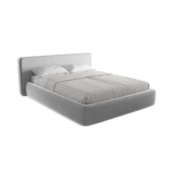 Hall polsterdatud kaheinimesevoodi koos voodipõhja ja panipaigaga 160x200cm Kiana - Makamii-image-2