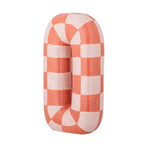 Keraamiline käsitsi maalitud vaas lõhe/kreemikas värvitoonis (kõrgus 32 cm) Mae - Bloomingville-image-3