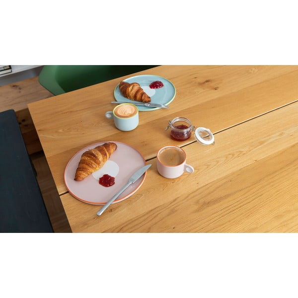 Komplekt roosa keraamiline tass ja taldrik, 250 ml Greta - Remember-image-3