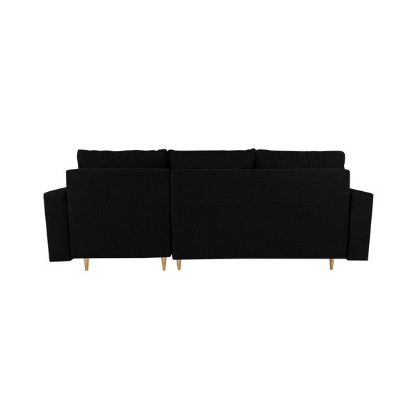 Černá rohová rozkládací pohovka s lenoškou na pravé straně Mazzini Sofas Iris-image-3