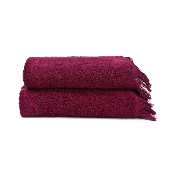 2 punast 100% puuvillast rätikut, 50 x 90 cm. - Bonami Selection