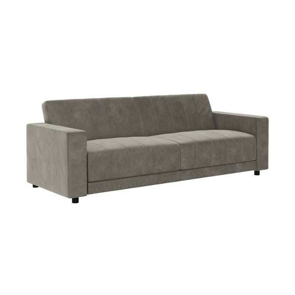 Taupe sametist lamav/kokkupandav diivan 225 cm Allie II - Støraa-image-2