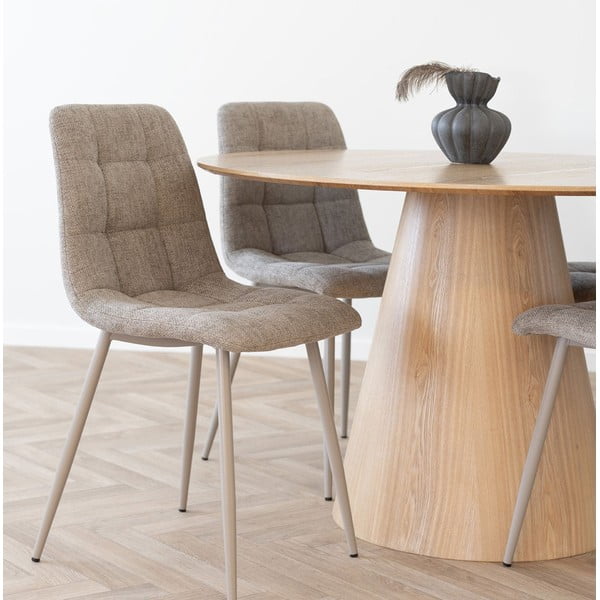 Ümmargune tuhapuidust dekooriga söögilaud ø 120 cm Bolton – House Nordic-image-1