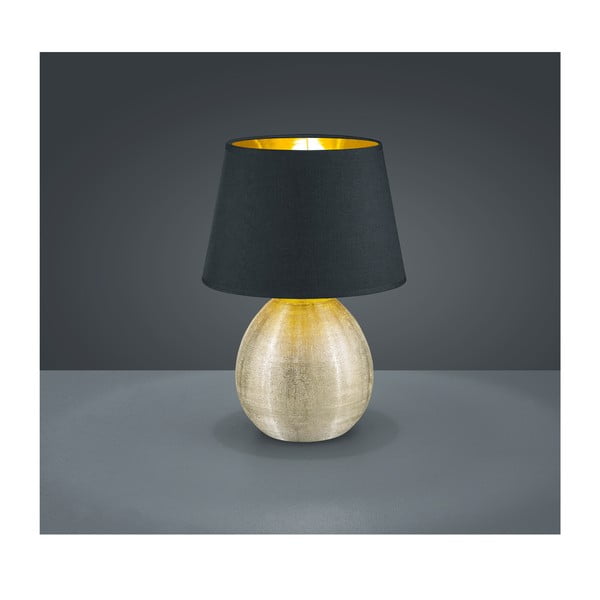 Must keraamiline ja riidest laualamp , kõrgus 35 cm Luxor - Reality-image-1