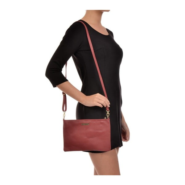 Červená kožená kabelka Anna Luchini Kate-image-4