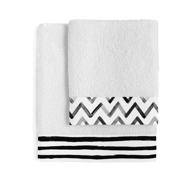 Komplekt 2 puuvillast rätikuga Triibud Stripes Juego - Blanc