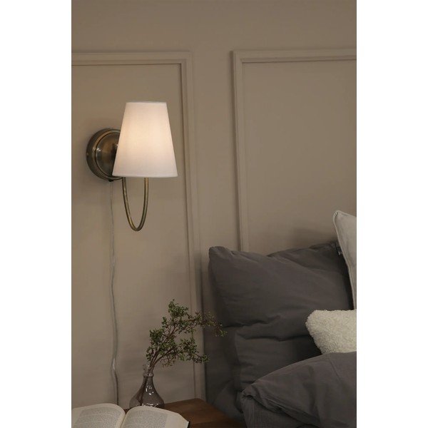 Valge/messingvärvi seinavalgusti pistikupesale Amar - Markslöjd-image-1