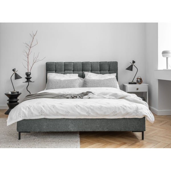 Heleroheline polsterdatud kaheinimesevoodi koos voodipõhjaga 140x200 cm Eve - Miuform-image-1