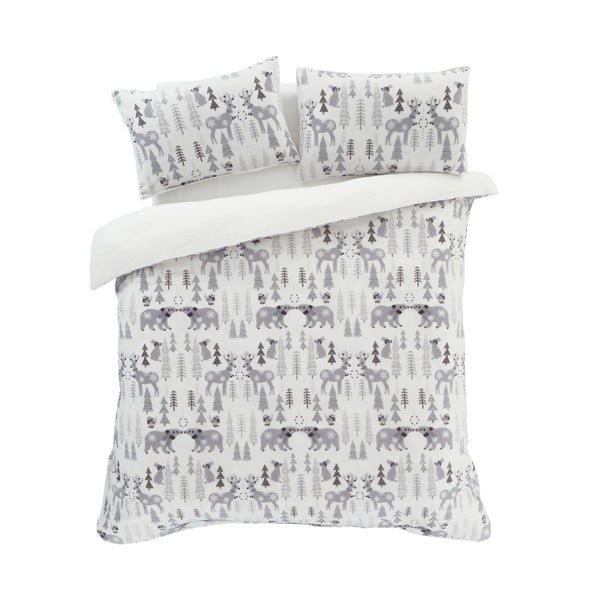 Valge-hall üheinimesevoodipesu mikroplüüsist 135x200 cm Winter Wonderland - Catherine Lansfield-image-2