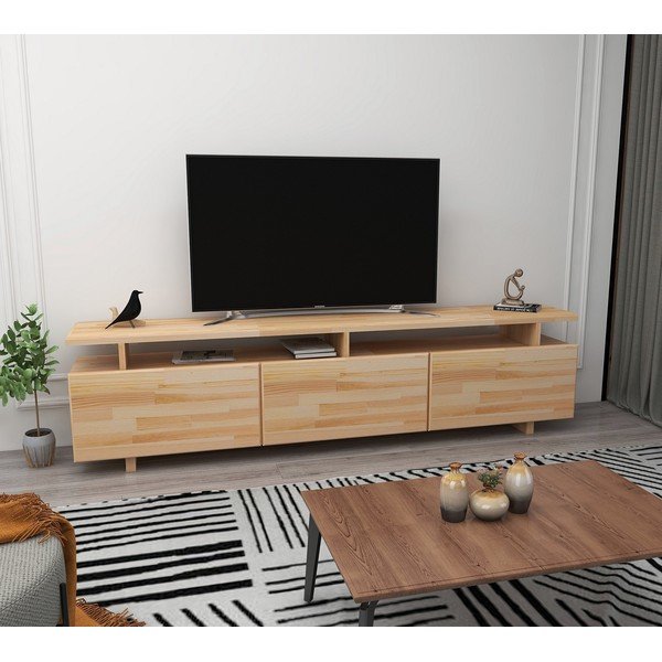 Naturaalset värvi männipuidust telerilaud 174x52 cm Natural - Kalune Design-image-3