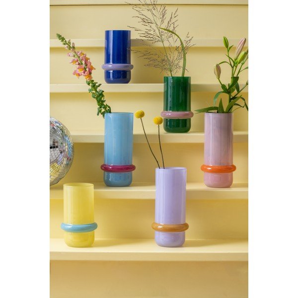 Helesinine klaasist vaas (kõrgus 28 cm) Animado Anillo - PT LIVING-image-1