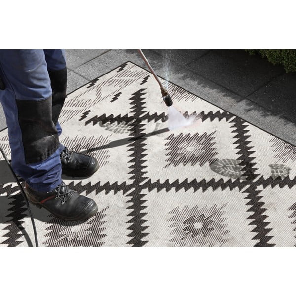 Must ja kreemjas välisvaip , 230 x 160 cm Malibu - NORTHRUGS-image-3