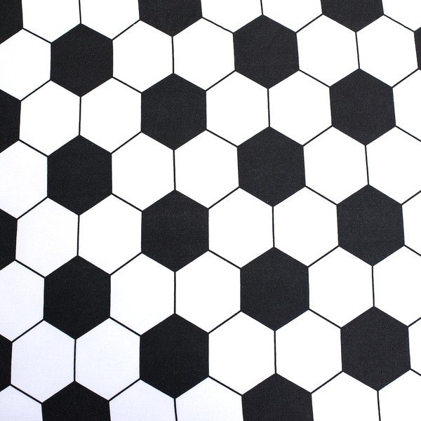 Mustvalge puuvillane laste lina üheinimesevoodile Football - Jerry Fabrics-image-2