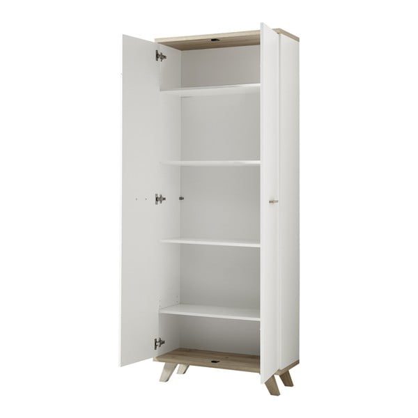 Valge tamme dekoratsiooniga riidekapp 75x193 cm Oslo - Germania-image-1