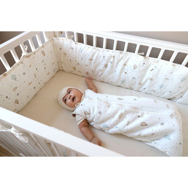 Elevandiluu värvi orgaanilisest puuvillast võrevoodi pehmendus 365 cm Dreamland - Cam Cam Copenhagen-image-1