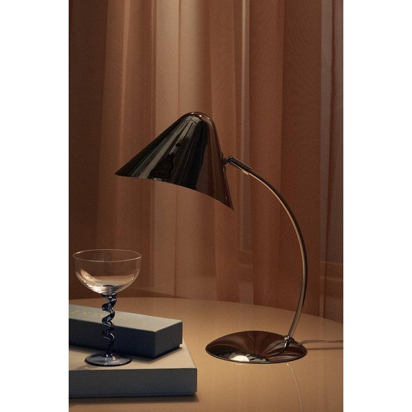 Painduva konstruktsiooniga terasest laualamp läikiva hõbedase värviga (kõrgus 40 cm) Nathan - Ellos Home-image-1