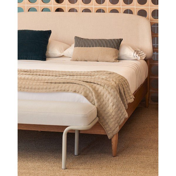 Villast ja segakiududest kootud tekk 130x170 cm Malik - Kave Home-image-3