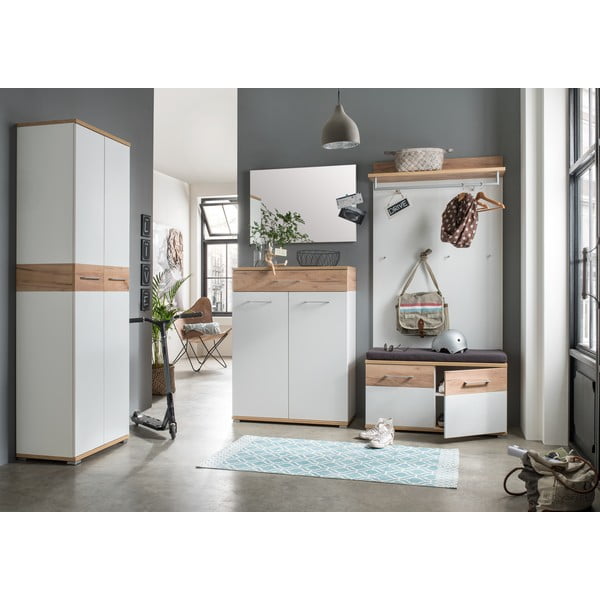 Valge/puiduvärvi tammespooniga seinanagi 96x147x29 cm Topix – Germania-image-1