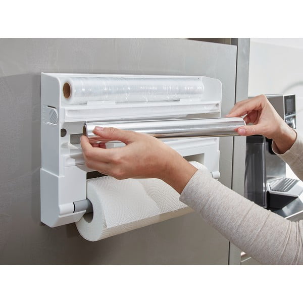 Valge/hõbedane fooliumi- ja majapidamispaberi hoidja seinalekinnituv roostevaba teras Parat – LEIFHEIT-image-3