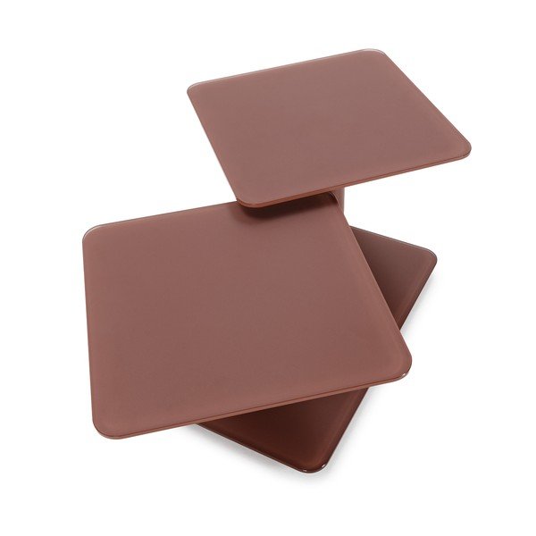 Terrakota värvi klaasist kohvilaud 54x115 cm Elvi - Marckeric-image-4