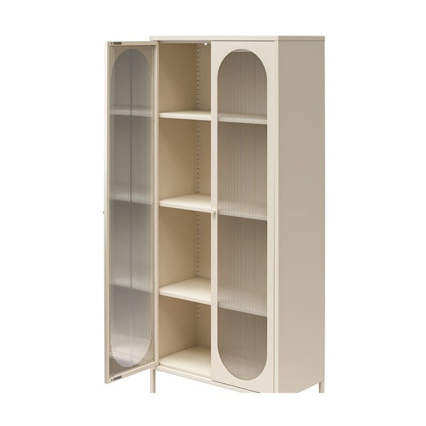 Kreem metallist vitriinkapp 80x186x40 cm Luna - Støraa-image-3