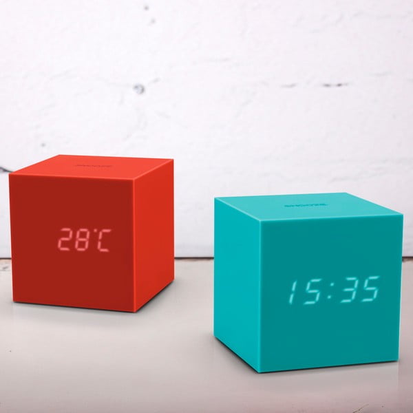 Türkiissinine LED äratuskell Gravity Cube Gravity Cube Click - Gingko-image-1