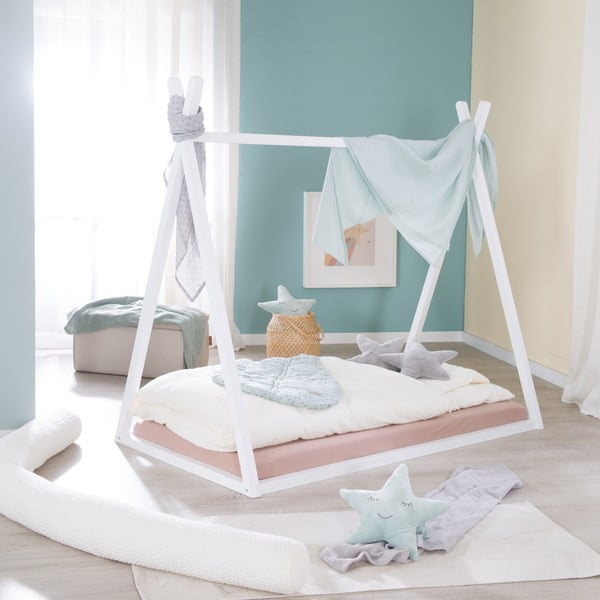 Valge majakujuline lastevoodi 70x140 cm Montessori - Roba-image-2