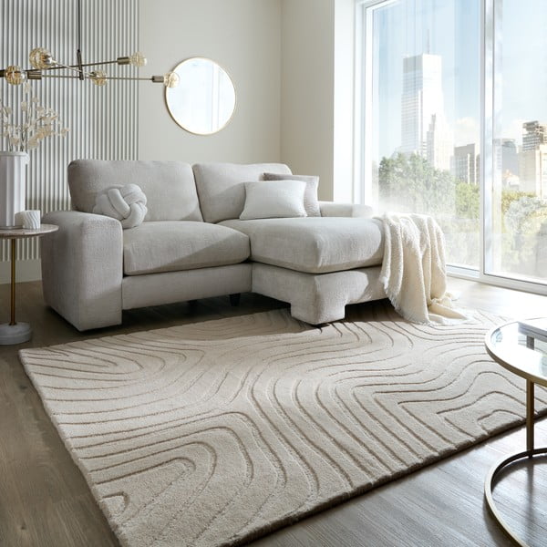 Kreem käsitsi kootud villane vaip 120x170 cm Mesmerise Natural - Flair Rugs-image-1