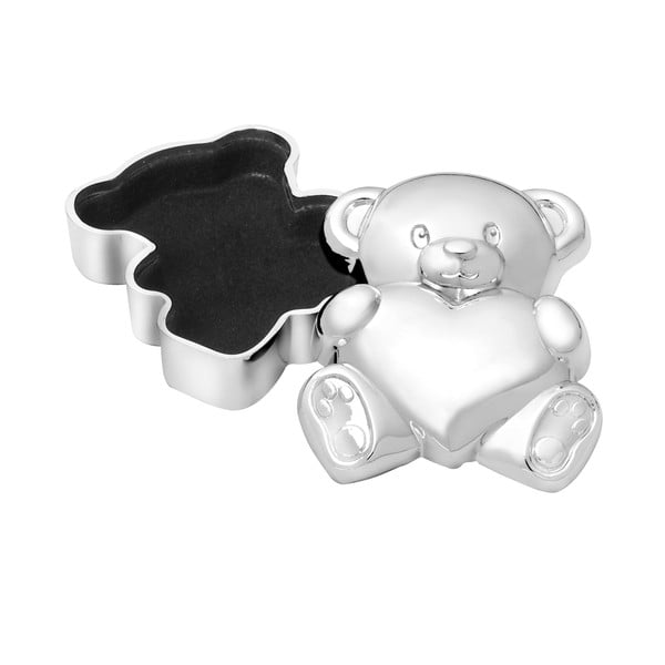 Metallist karp esimesele hambale 6x5x2 cm Bear with Heart - Zilverstad