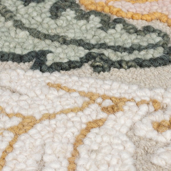 Heleroosa käsitsi kootud villane koridorivaip 60x230 cm Daphne Shaped Floral - Flair Rugs-image-4