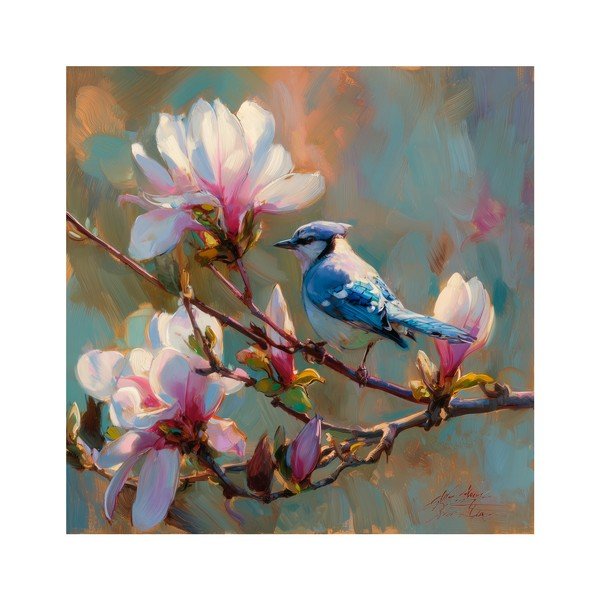 Trükitud pilt lõuendil 32x32 cm Bluejay & Blossom - Styler