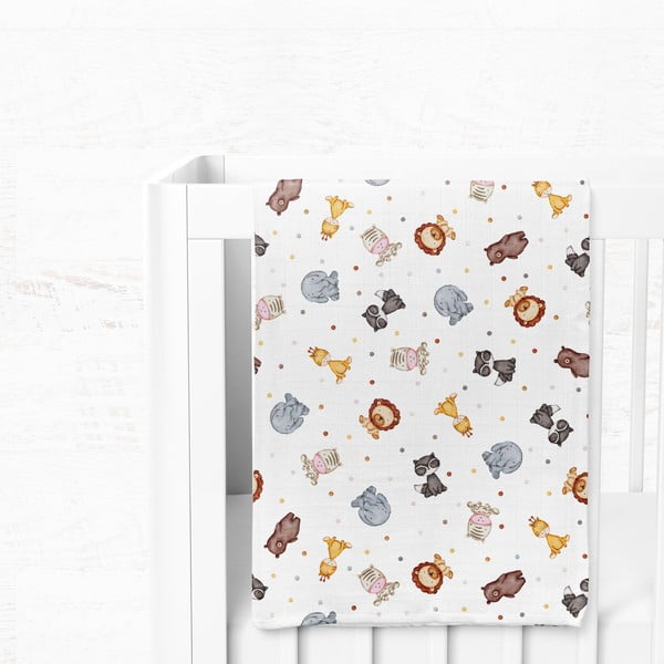 Valge musliinist beebitekk 75x100 cm Zoo - Mijolnir-image-3