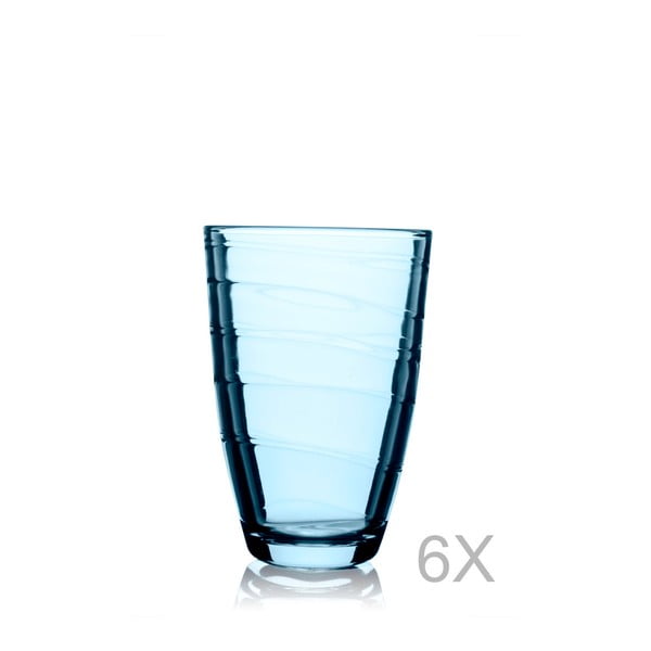 Sada 6 modrých sklenic Paşabahçe, 360 ml