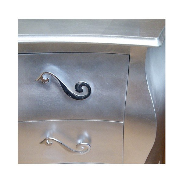 Velká dřevěná komoda ve stříbrné barvě se 3 zásuvkami Castagnetti-image-1