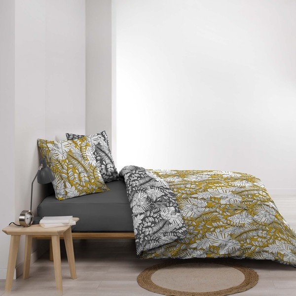 Mikrokiust kollane pikendatud voodipesu kaheinimesevoodile 240x220 cm Calaos - douceur d'intérieur-image-1