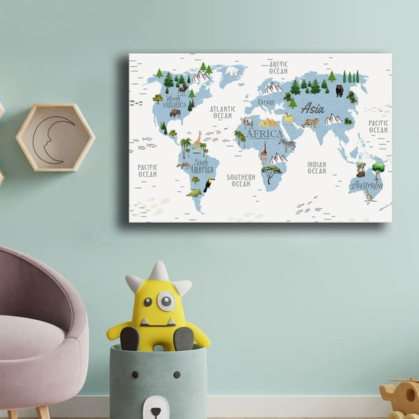 Laste pilt 45x70 cm Map - Wallity-image-1