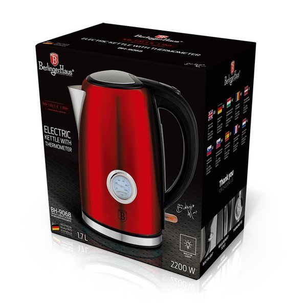 Punane veekeetja 1,7 l Burgundy Metallic Line - BerlingerHaus-image-3