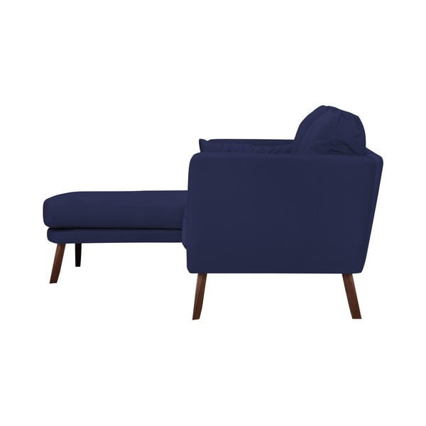 Námořnicky modrá třímístná pohovka Mazzini Sofas Elena, s lenoškou na levém rohu-image-4