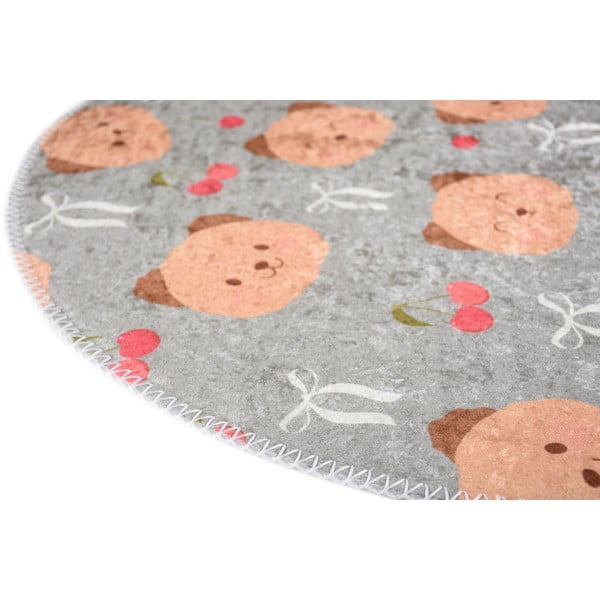 Hall-pruun pestav laste vaip ø100 cm Cute Teddies - Vitaus-image-2