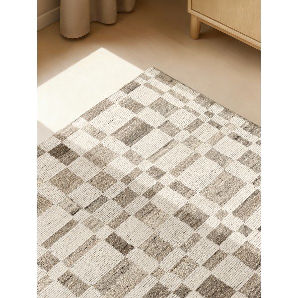Kreemikas käsitsi kootud villane vaip 120x180 cm Boho 1.0 Structa - Vikosa-image-3