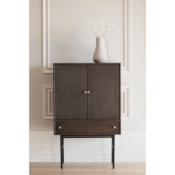 Tammepuuvineerist pruun kapp, laius 79 cm Clearbrook - Rowico-image-1