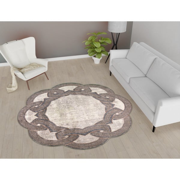 Beež ümmargune vaip ø 100 cm - Vitaus-image-1