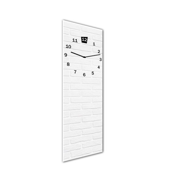 Nástěnné hodiny Styler Glassclock White, 20 x 60 cm-image-1