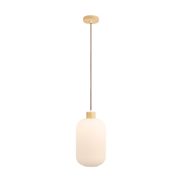 Valge ripplamp klaasist varjuga ø 20 cm Argalo – House Nordic-image-4