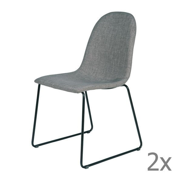 Sada 2 šedých židlí Cooper Grey
