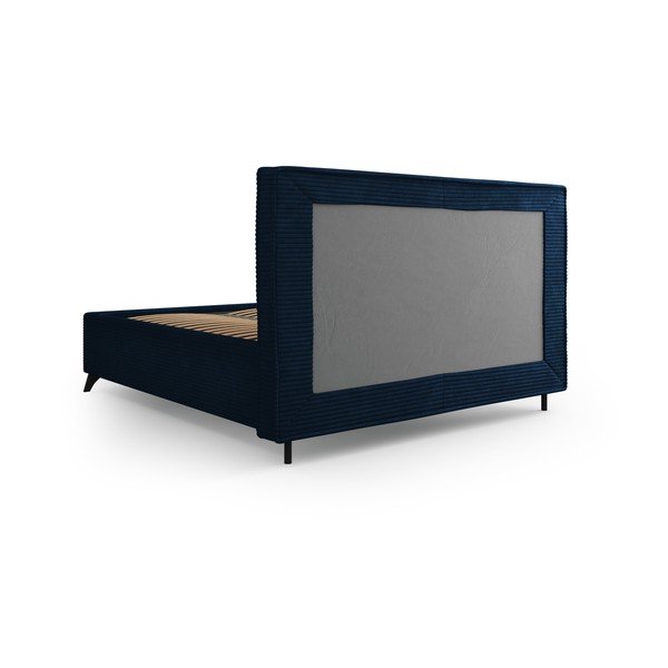 Tumesinine polsterdatud kaheinimesevoodi koos panipaiga ja voodipõhjaga 160x200 cm Malou - Milo Casa-image-4